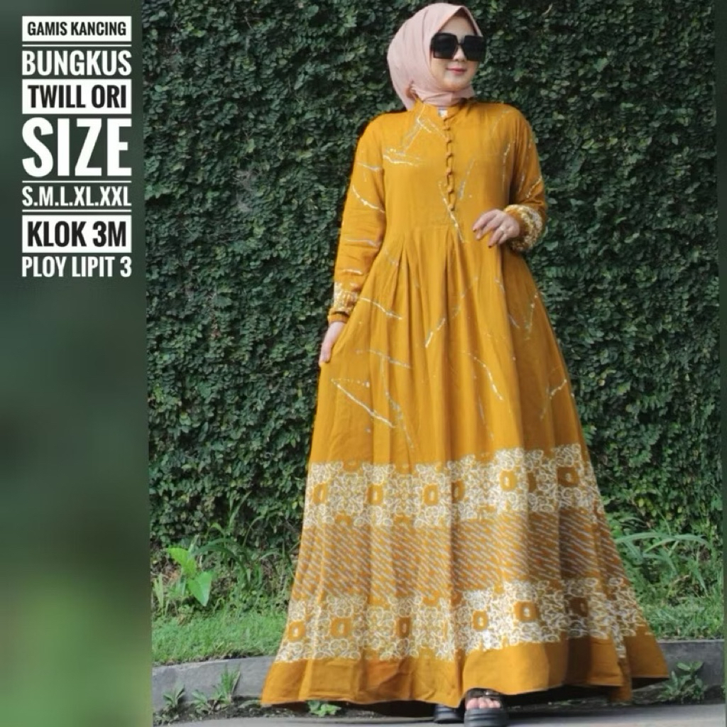GAMIS TWILL PLOY KANCING BUNGKUS DEPAN BUSUI | GAMIS TWILL SUPER 100% TWILL ORI CAP MALAM TERBARU
