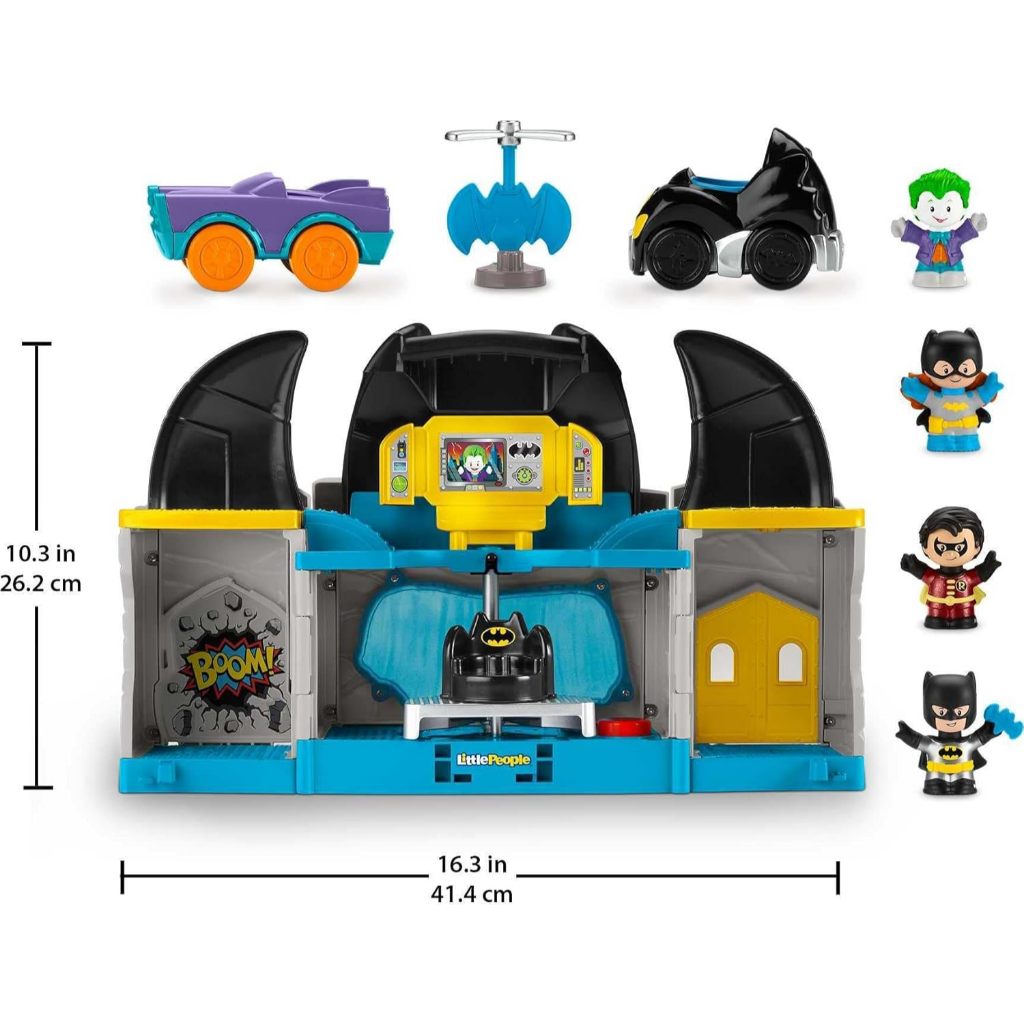 READY MAINAN BALITA DC SUPER FRIENDS FISHER-PRICE LITTLE PEOPLE DELUXE BATCAVE PLAYSET DENGAN FIGUR