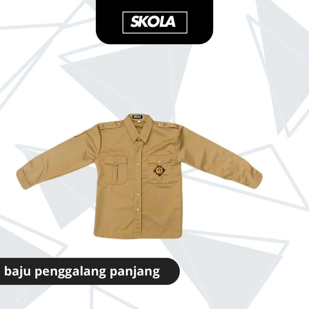 SKOLA - Seragam Sekolah Baju Pramuka Penggalang Panjang SD SMP SMA Seragam Pramuka  Bahan Elemen