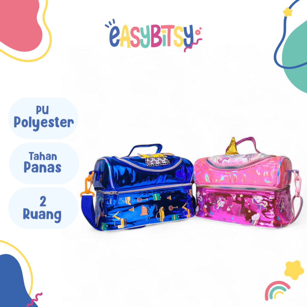 Easy Bitsy - Tas Bekal Anak  Laki-Laki Perempuan Lunch Bag Box Tempat Makan TK SD - Petty