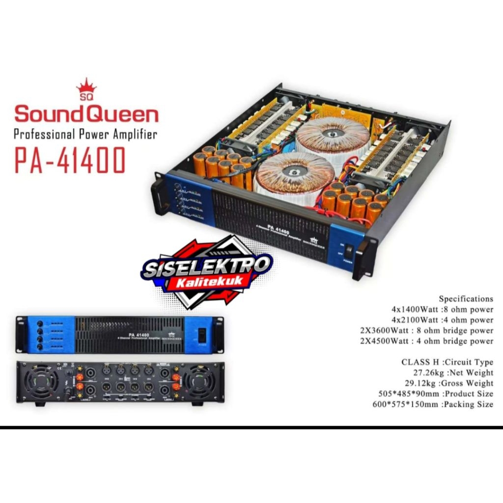 power amplifier soundqueen pa41400 power soundqueen 4 Chanel pa 41400