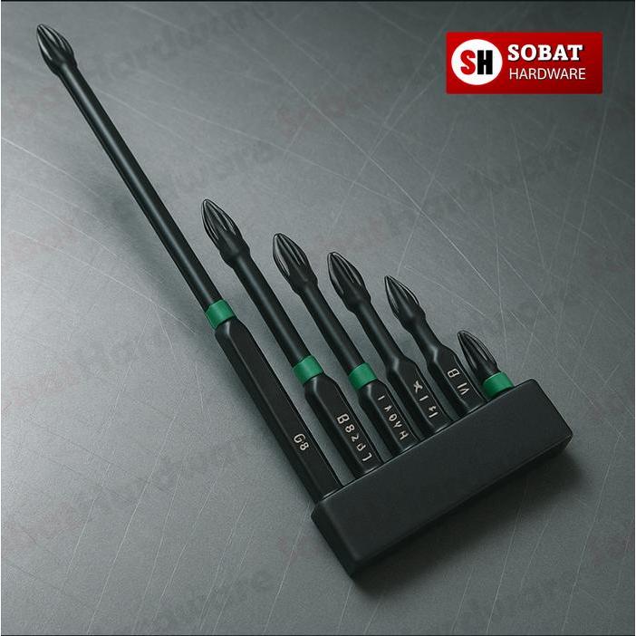 Set Mata Obeng Magnetik 6 PCS – Baja Alloy Anti Slip, Panjang, Kuat untuk Obeng Listrik