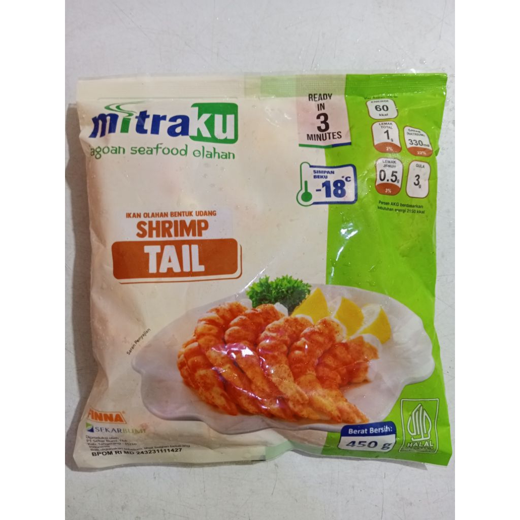

mitraku shrimp tail/ikan olahan bentuk udang 450gr