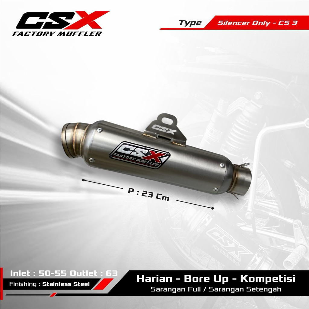 knalpot Racing Original CSX Type CS 3 by CSX FACTORY MUFFLER