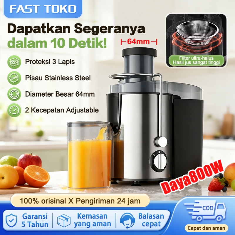 Blender 800W Slow Juicer Cold Press 65mm Easy Juice Cerat Lebar Sari Jus dan Ampas Terpisah