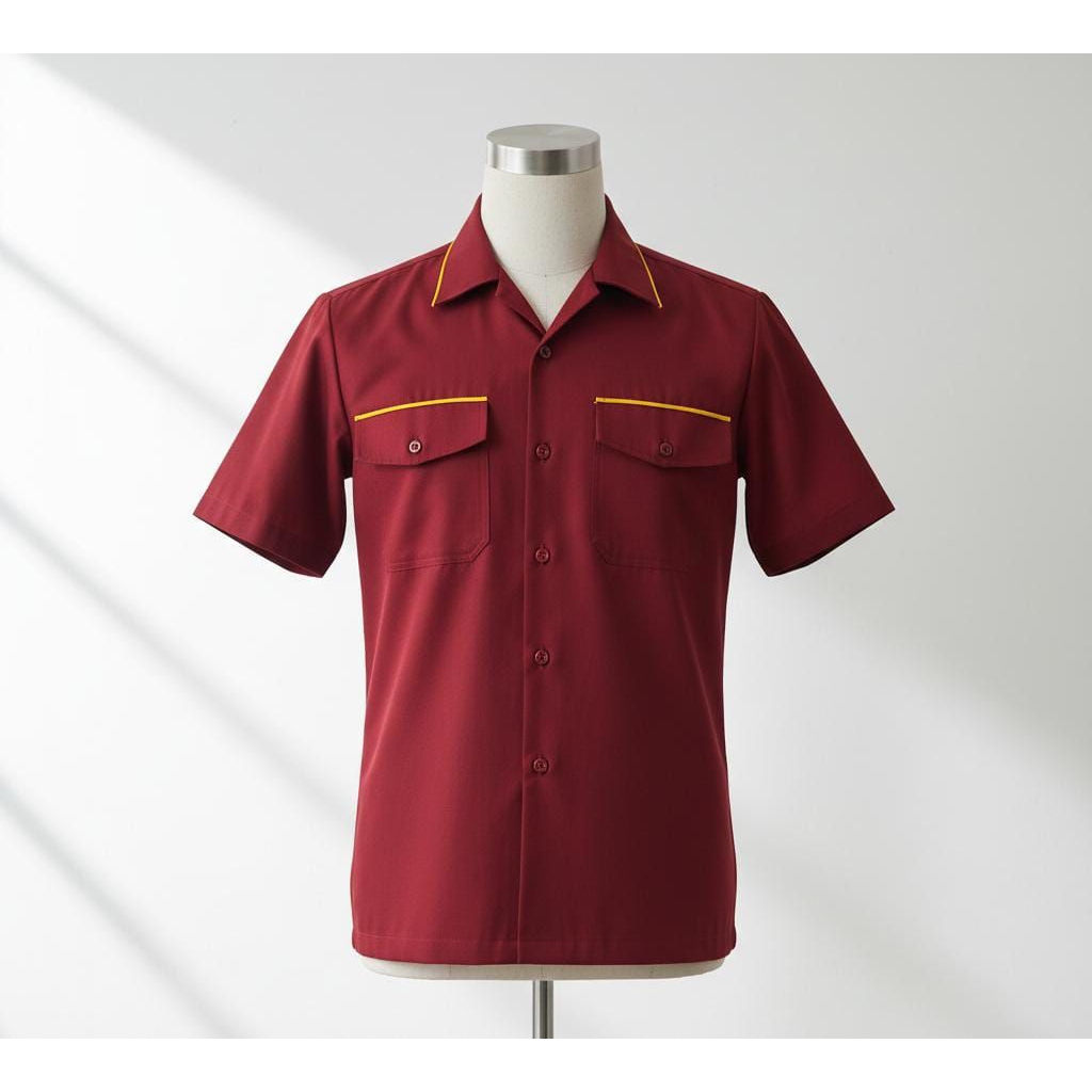 Kemeja lapangan Seragam Kerja Pria Lengan Pendek