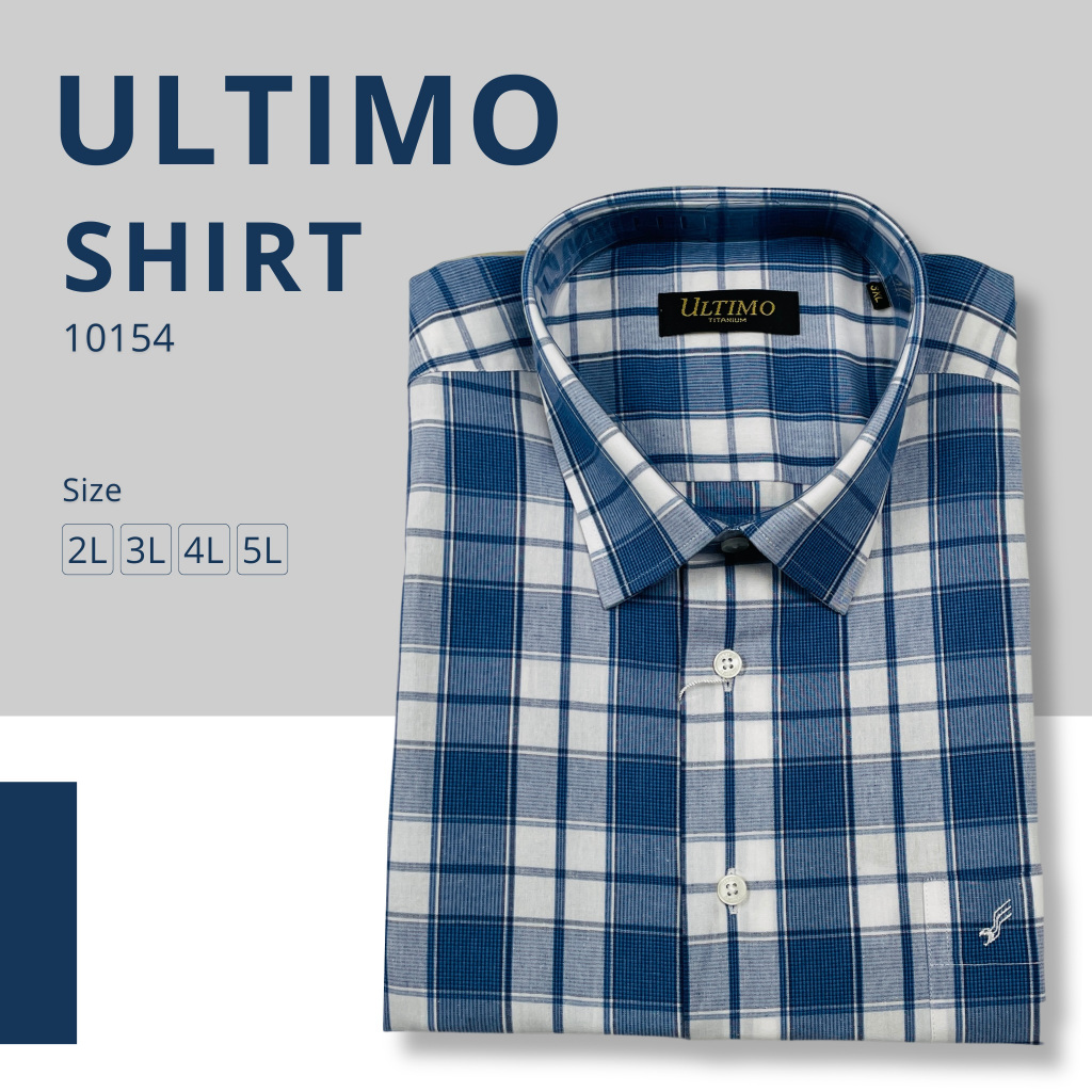 ULTIMO Kemeja Pendek Katun Jumbo Pria 10154 Size 2XL-5XL