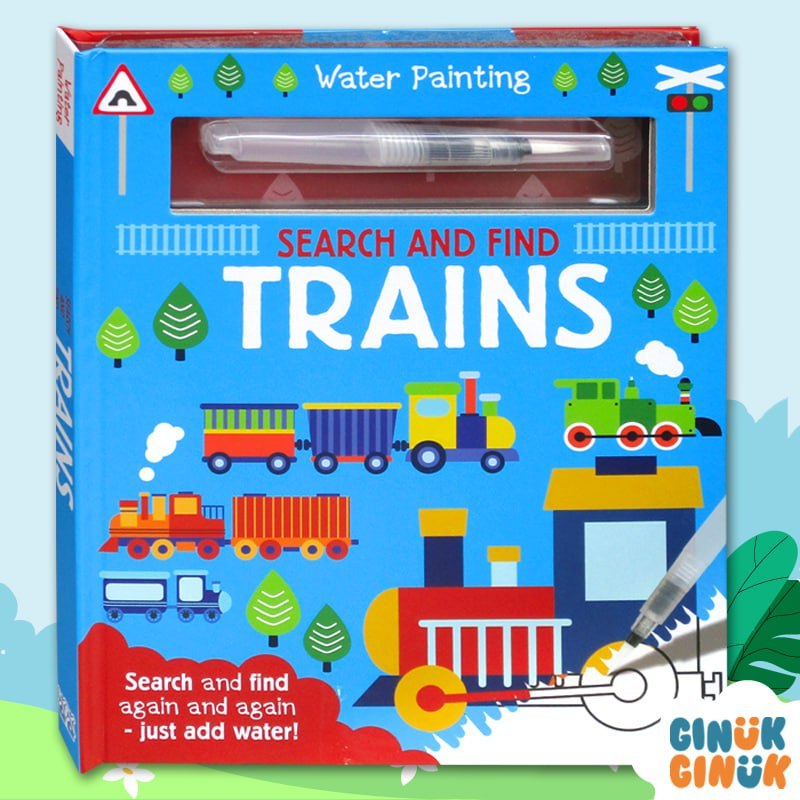 Water Painting Search and Find Trains Board Book (Search and Find Again and Again - Just Add Water)