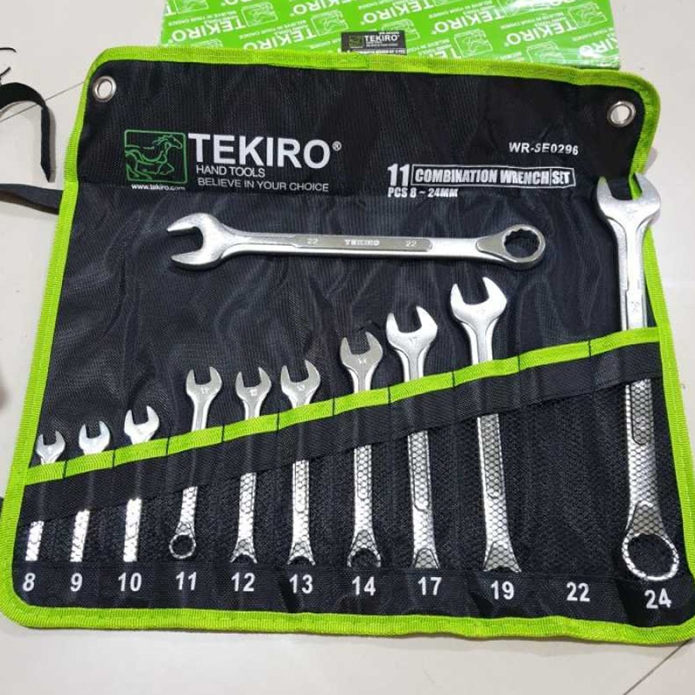 ORIGINAL Kunci Ring Pas Set Tekiro 11 Pcs 8-24mm - Tekiro Kunci Ring Pas