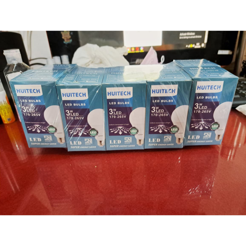 LAMPU LED HUITECH A BULB / LED BULB BULAT PUTIH 3W SNI