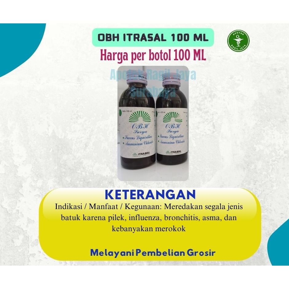 OBH SURYA ITRASAL SYRUP - SIRUP OBAT BATUK HITAM UNTUK BATUK BERDAHAK 100 ML
