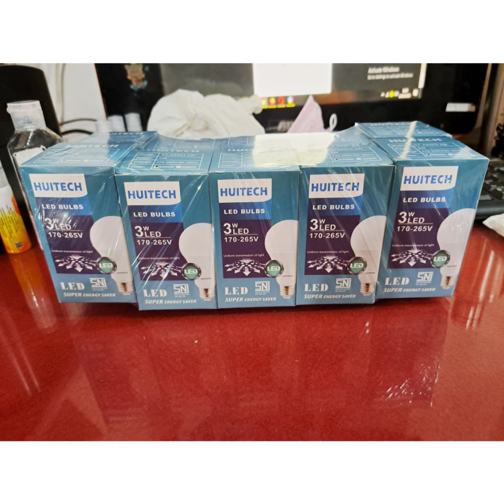 LAMPU LED HUITECH A BULB / LED BULB BULAT PUTIH 3W SNI