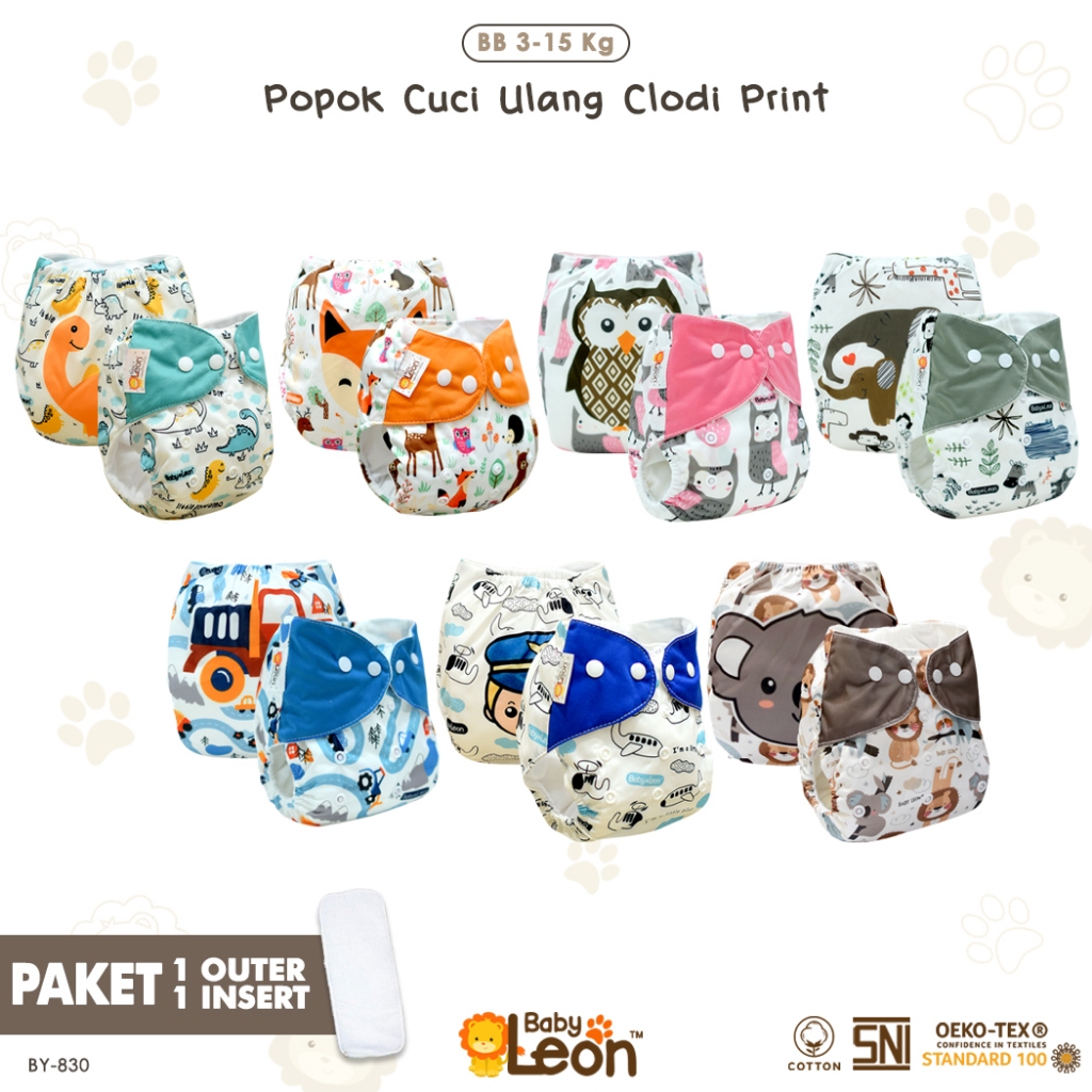 BABY LEON Clodi Popok Kain Cuci Ulang Clodi Baby Newborn Cloth Diapers Baby BY-728