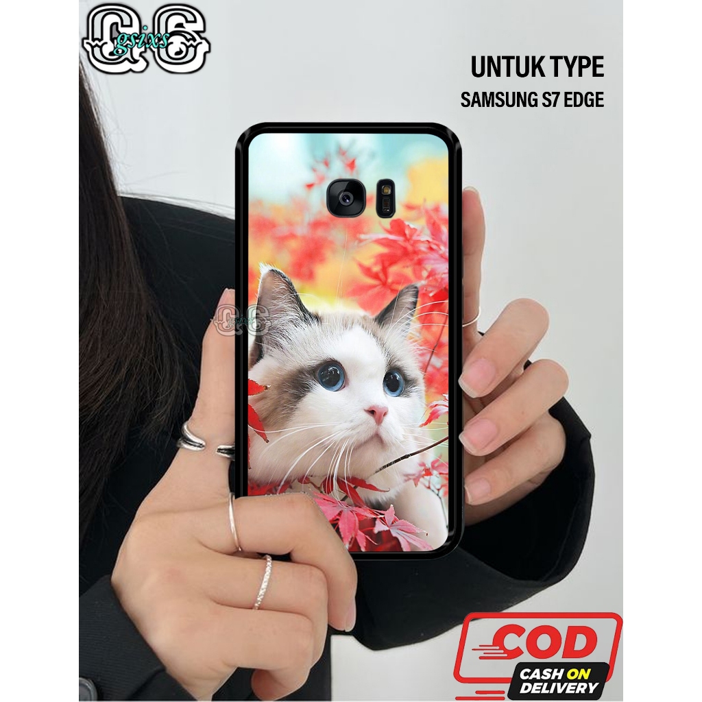 Casing Case Hp Samsung S7 Edge  [ MOTIF KUCING ] Aneka casing, case, kondom hp, custom case, case ae