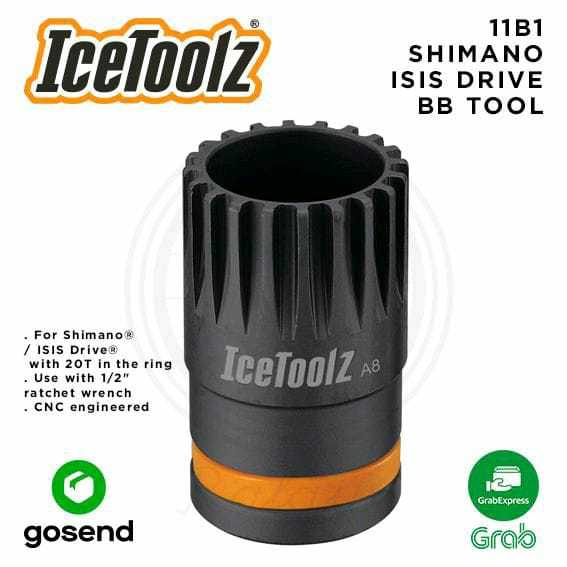 ICETOOLZ BB Tool ISIS Driver Shimano Alat Buka BB Kotak Shimano ISIS Sepeda 11B1 1/2" Drive Ratchet