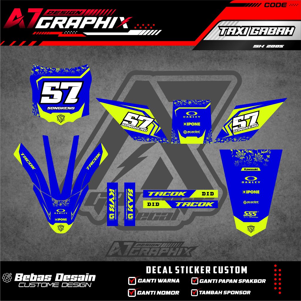 DECAL TAXI GABAH - DECAL MOTOR GABAH FREE CUSTOM DESIGN / MOTOR TAKSI GABAH
