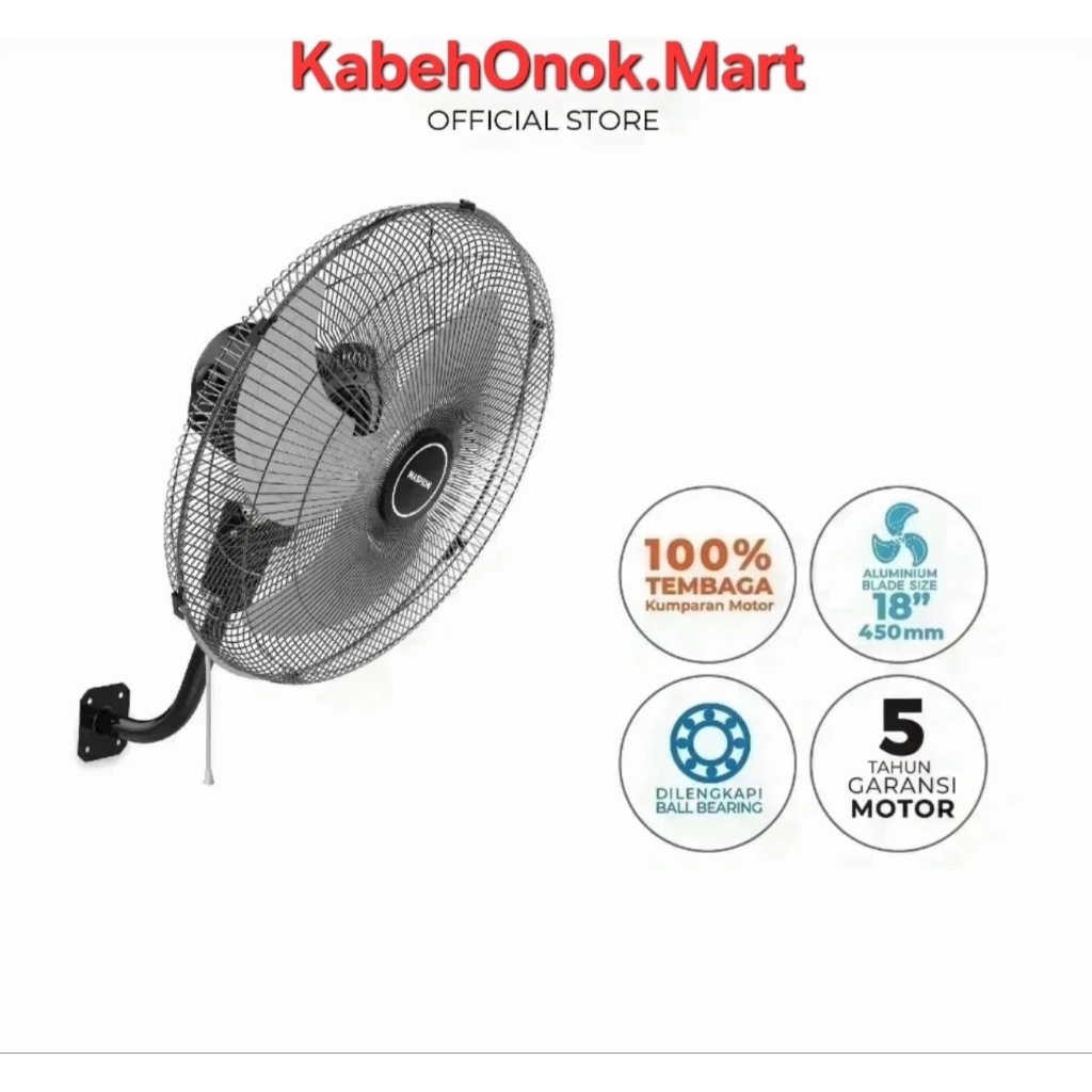 Kipas Angin Dinding Maspion PW 455 W 18 Inch / Wallfan Maspion PW 455