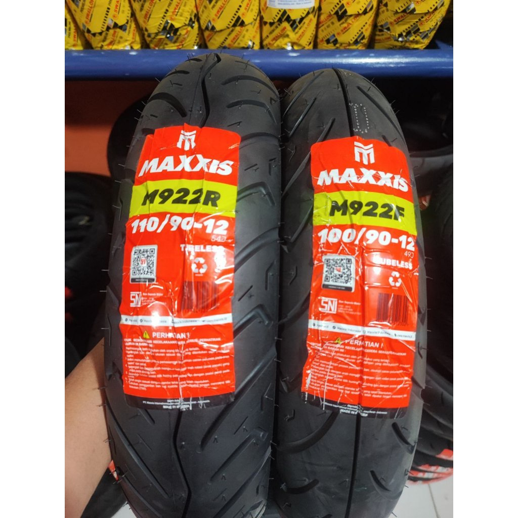 (BAYAR DITEMPAT) 1SET BAN MAXXIS 100/90-12 DAN 110/90-12 M922R, CT VICTRA Ban Motor SCOOPY, FREEGO, 