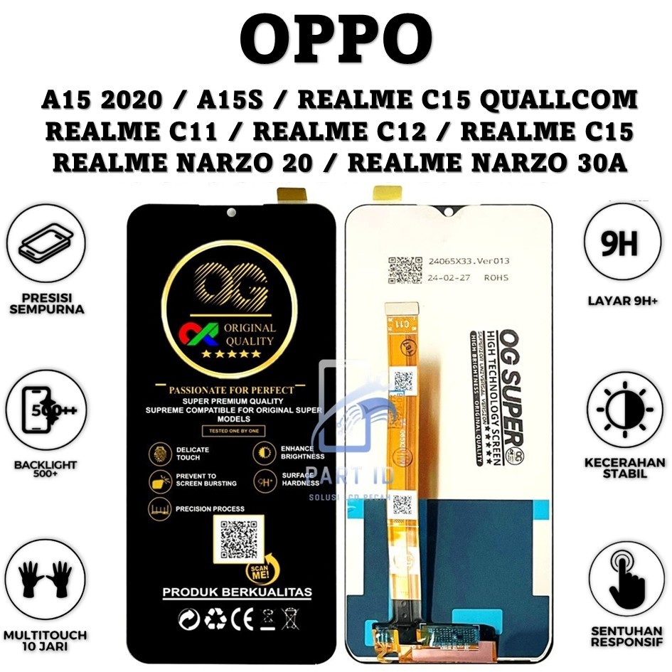 LCD TOUCHSCREEN OPPO A15 2020 / A15S / REALME C15 QUALLCOM / REALME C11 / REALME C12 / REALME C15 / 
