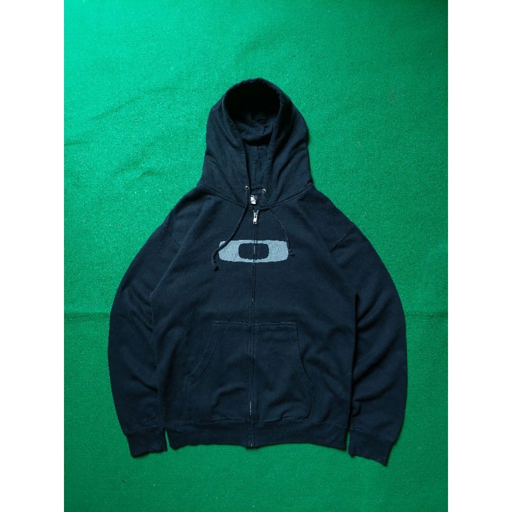 vintage oakley center logo zipper hoodie