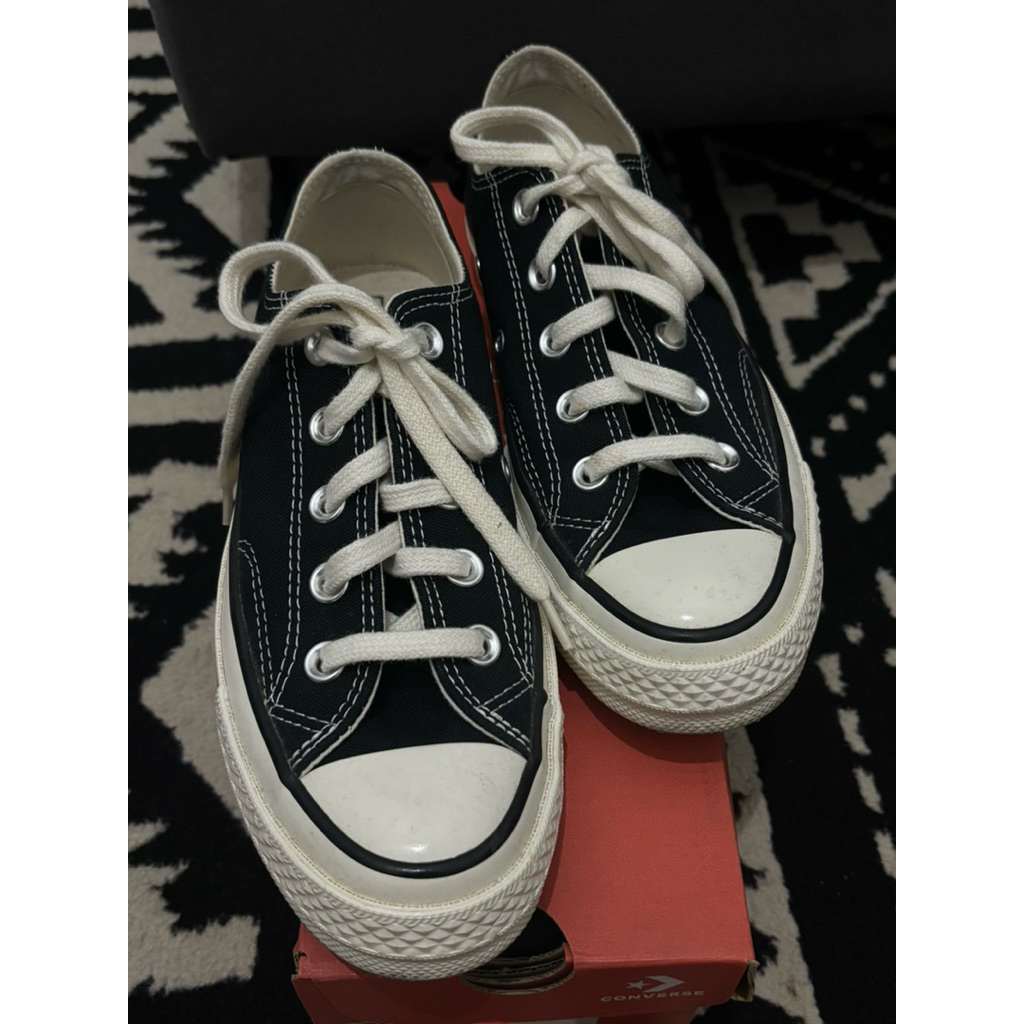 Converse 70s Black egret low original authentic preloved size 36 sepatu sneakers wanita sekolah