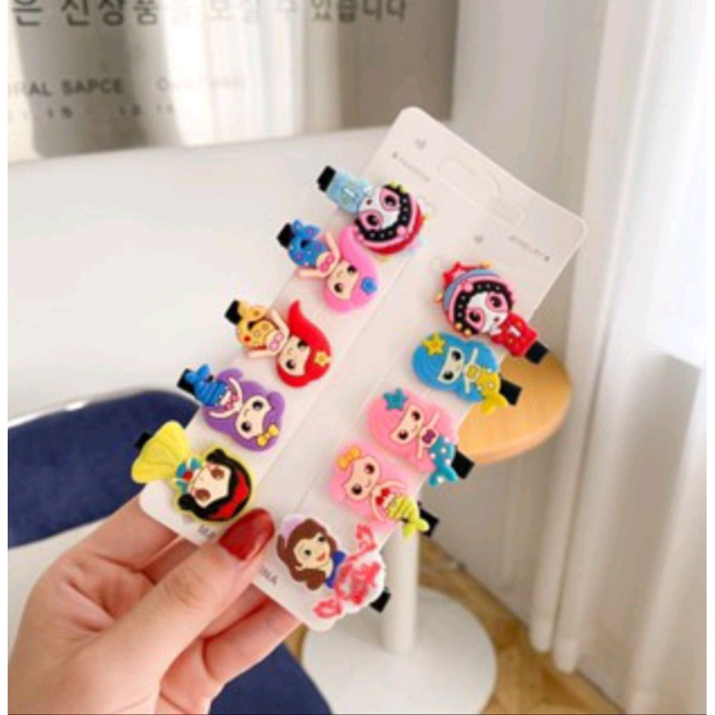 Jepit Rambut Anak 10 In 1 Karakter Lucu / Jepit Rambut  Korea Lucu