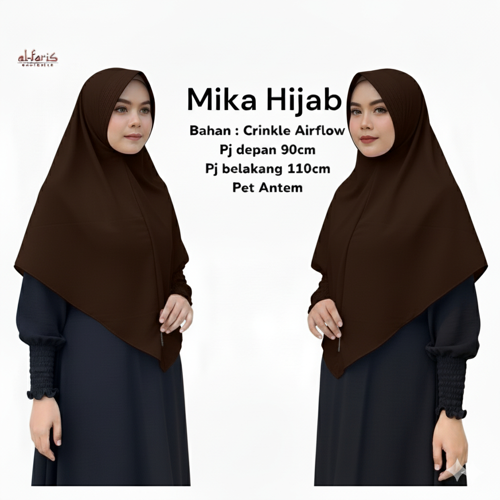 Hijab Bergo Instan Pet Antem Crinkle Airflow Premium, Jilbab Kringkel Khimar Syari