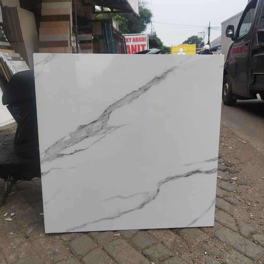 Granit Lantai 80x80 Indogres Putih Motip imperial bianco