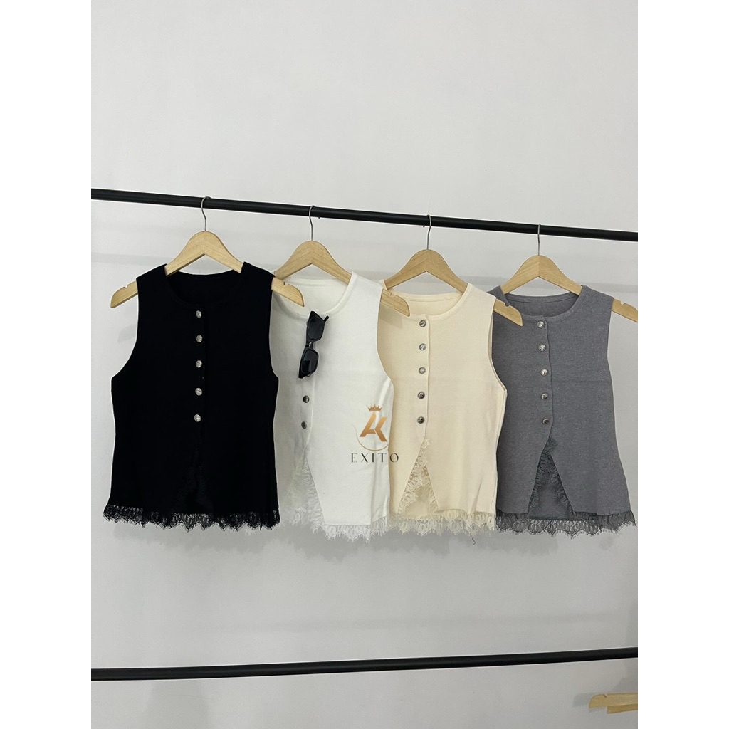 Vest Knit Korean/Rompi Knit/Baju/Atasan/Rompi ala korea/Rompi Wanita/Vest Cantik