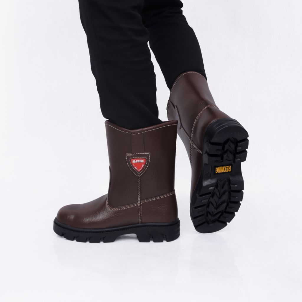 Rexwing-Sepatu Safety Boots Ujung Besi Sepatu Proyek Industri Shoes Safety Keselamatan Kerja