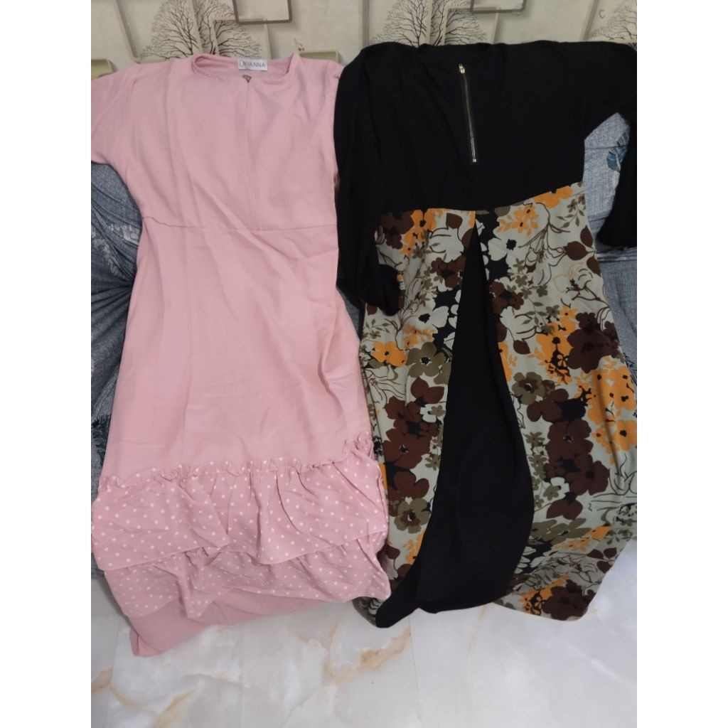 gamis all size karet pinggang