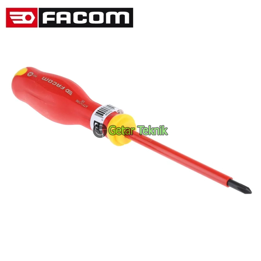 Obeng Plus Facom ATP1X100VE (+) PH1 Insulated Screwdriver VDE 1000V
