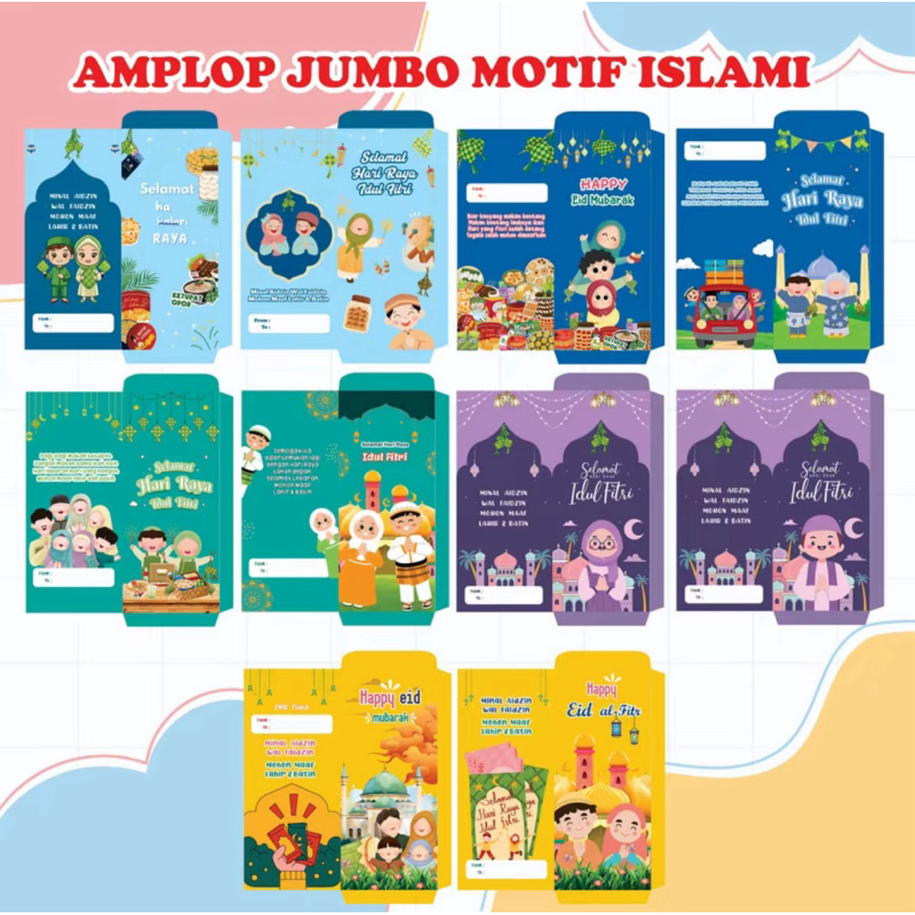 

Haikina - [ 100 lembar ] Amplop Hari Raya 2026 Jumbo 7x18 Glosy | Amplop Murah