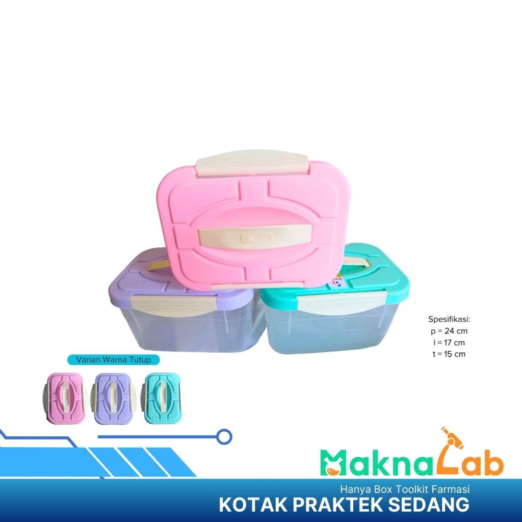 Kotak Alat Praktikum Resep Farmasi Sedang l Box Toolkit Farmasi l Kotak Praktek Sedang