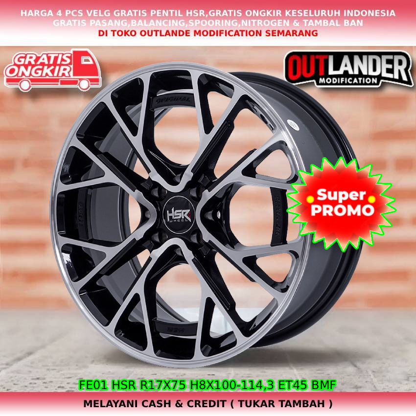 velg ring17 velg mobil Wuling Confero| Alvez| Binguo| Formo| Cloud| Kijang LGX| dll hsr fe01 R17