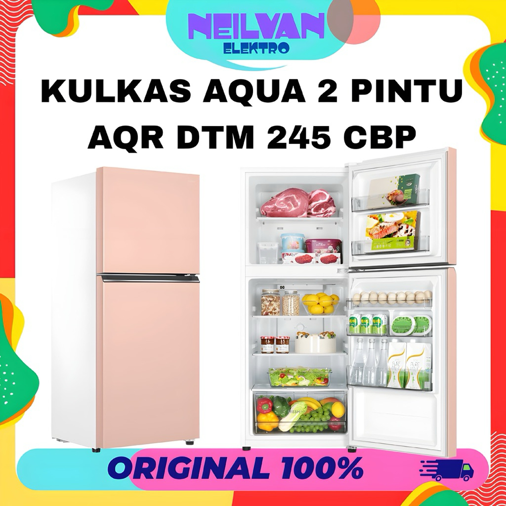 Kulkas Aqua 2 pintu 245 cbp kulkas 2 pintu aqua garansi resmi kulkas low watt aqua