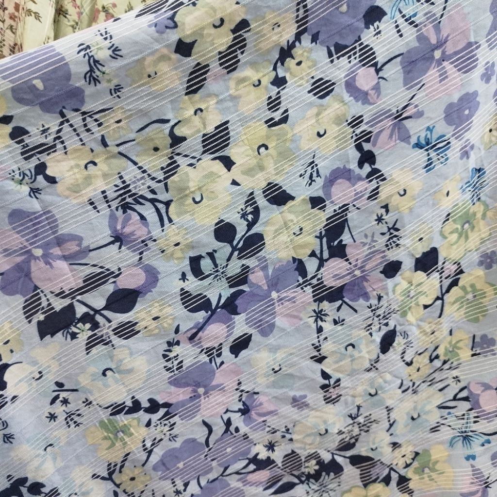 Kain Katun Silki Doby Floral Mini Premium – Cocok untuk Gamis, Dress,Kemeja & Baju Anak - Kain Katun