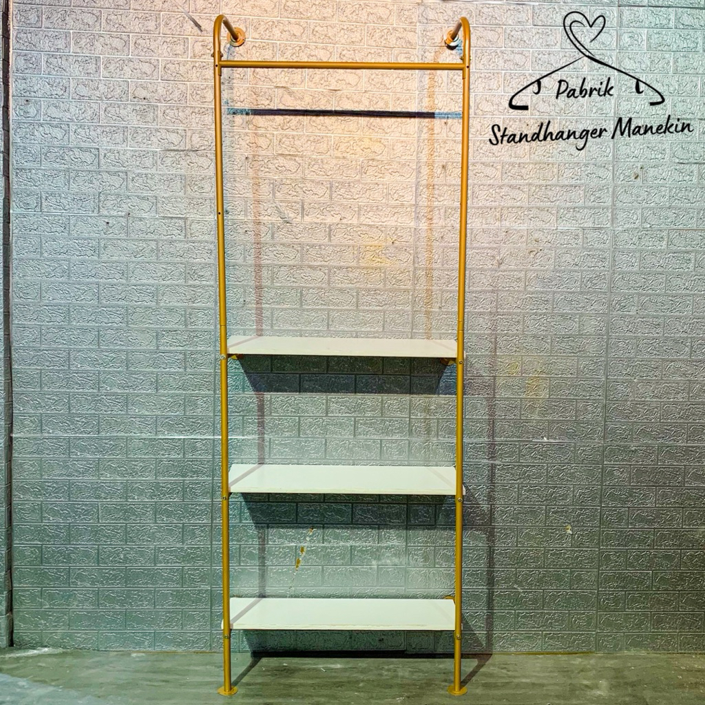 Besi Dinding Pakaian Anak Serbaguna Murah 220 x 100cm | StandHanger AmbalanTembok |  Tiang Penghemat