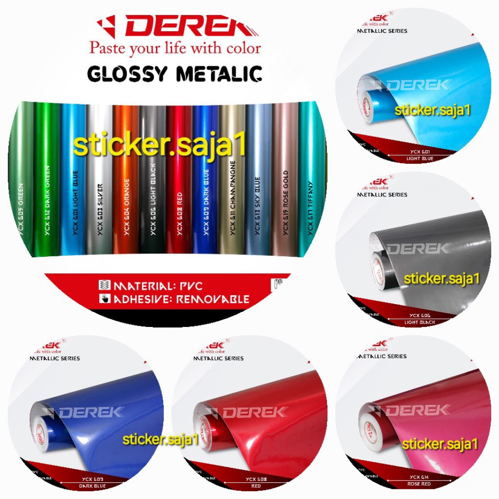 Stiker Skotlet Metalik Glossy Candy Lebar 50cm Roll 9 Meter untuk Wrapping Motor Mobil