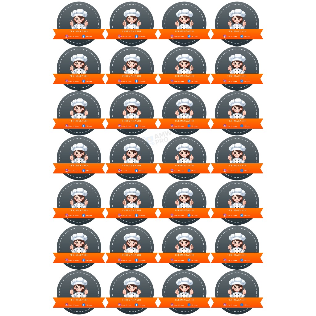 Label Stiker untuk kemasan makanan atau UMKM bisa request nama usaha