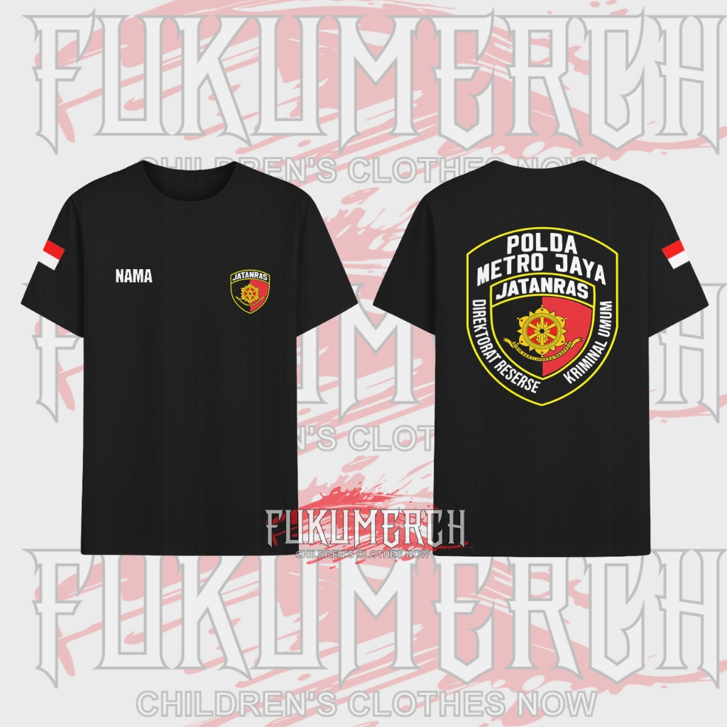 Kaos Lengan Pendek Panjang Jaket Bomber Hoodie Rompi Vest Zipper Polda Metro Jaya JATANRAS Free Nama