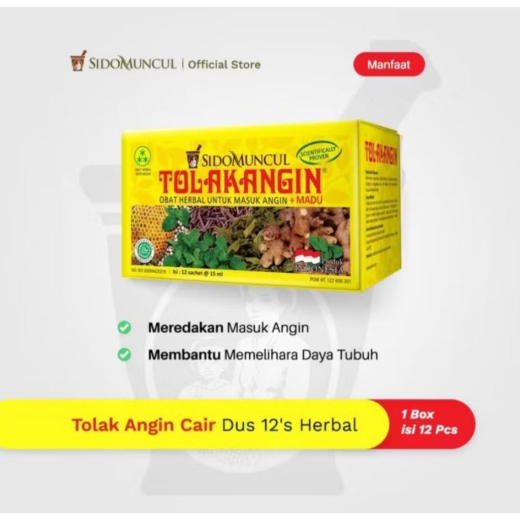 

TOLAK ANGIN HERBAL / TOLAK ANGIN 1 BOX ISI 12 SACHET - masuk angin daya tahan tubuh