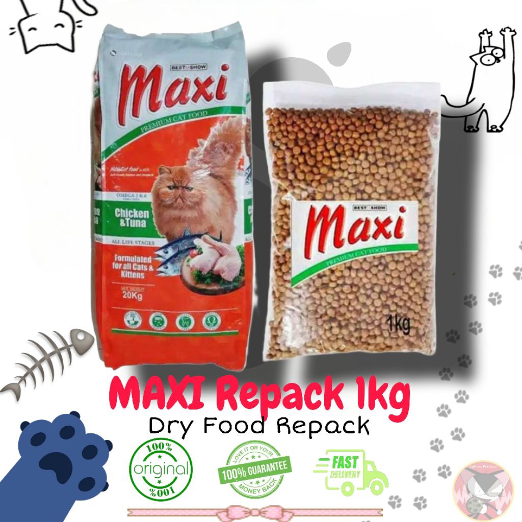 MAXI Cat Food Repack 1kg (Adult &Kitten)