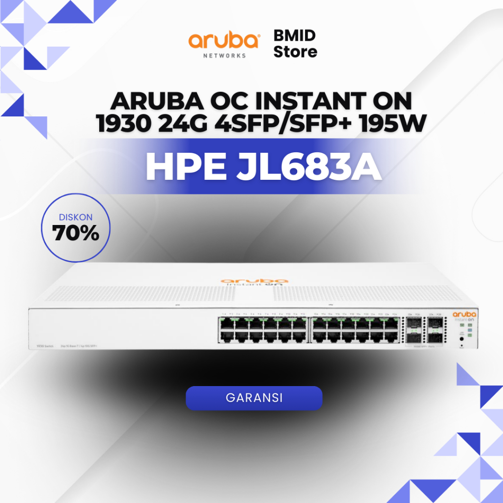 Switch Gigabit Aruba 1930 24G PoE+ 195W Cloud Managed