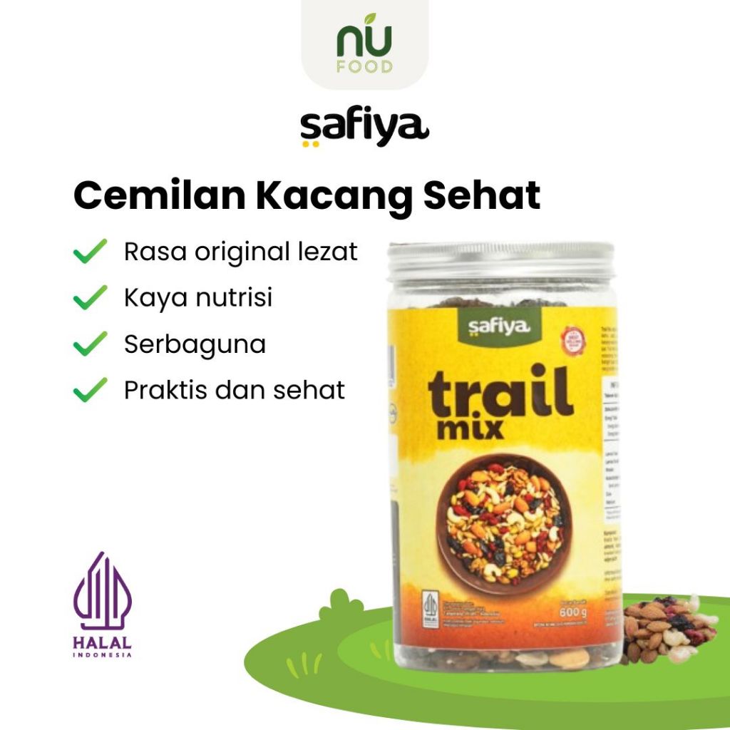 

Safiya Trail Mix Kacang Kacangan Cemilan Sehat Original Dried Fruit Roasted Premium Asli