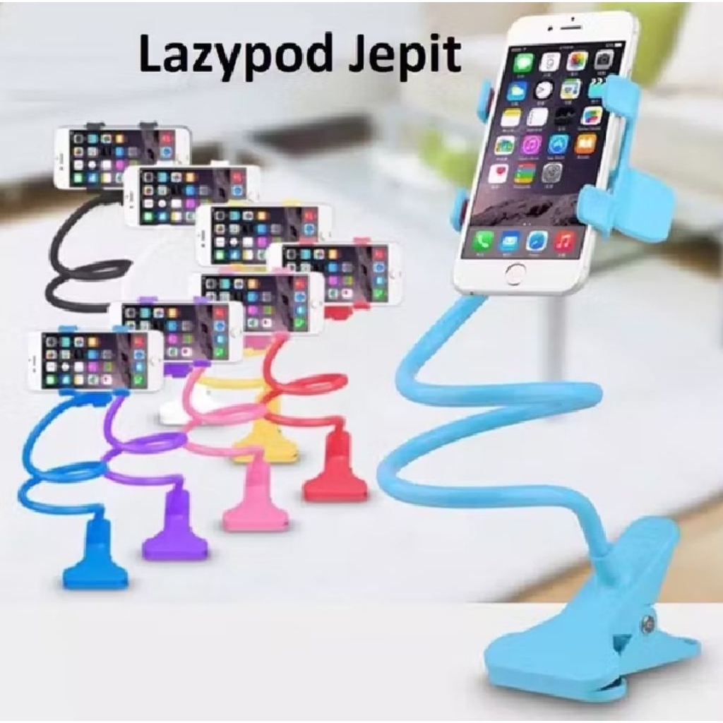 Lazypod holder hp model jepit/lazypod flexible mobil phone stands ranjang lantai meja dudukan hp jep