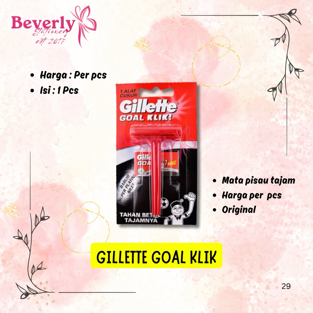 [ECER] CUKURAN GILETTE GOAL KLIK / ALAT CUKUR / SILET GOAL KLIK / CUKURAN JENGGOT