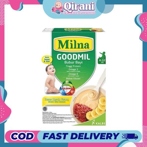 Milna Goodmil 6+ Bubur Beras Merah Pisang / Wortel Labu / Beras Merah Ayam 120g