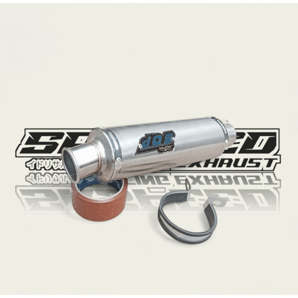 Silincer only Knalpot Racing DOS MUFFLER inlet 50mm untuk semua jenis motor, tipe suara bass adem ul