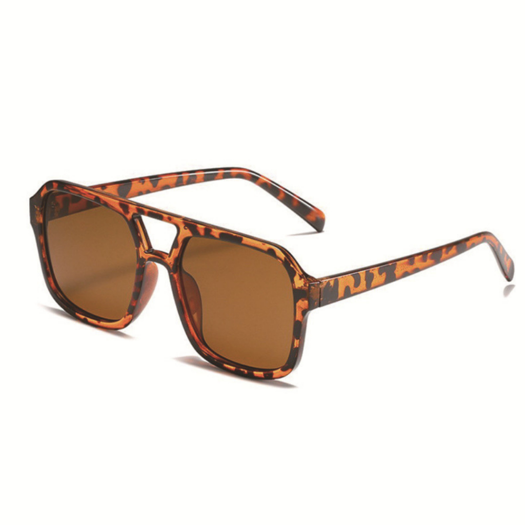 (FA047) Kacamata Hitam Korea Wanita Kacamata Retro Klasik Frame Besar - Leopard